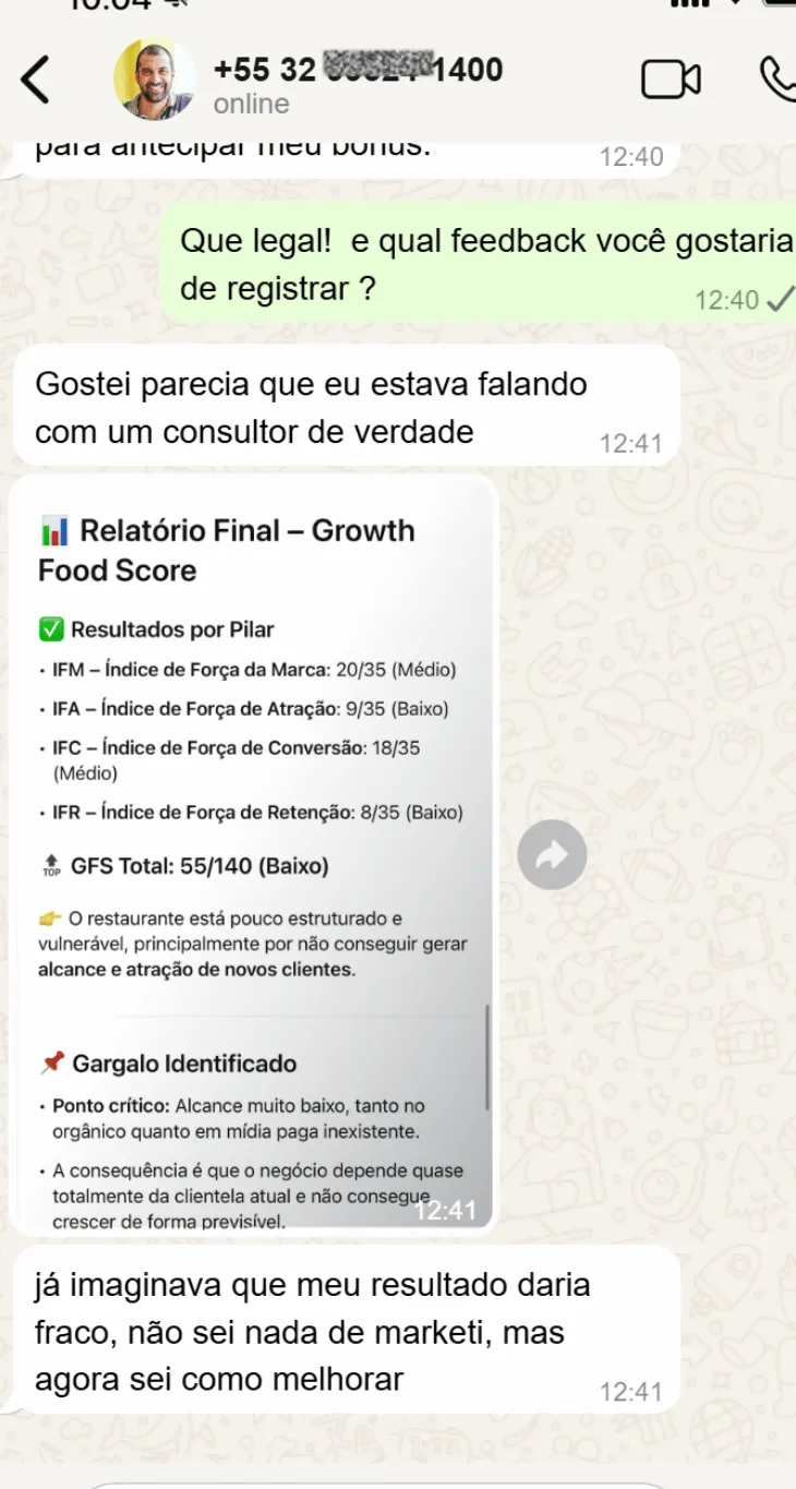 7 Depoimentos Nexo Food Analyzer
