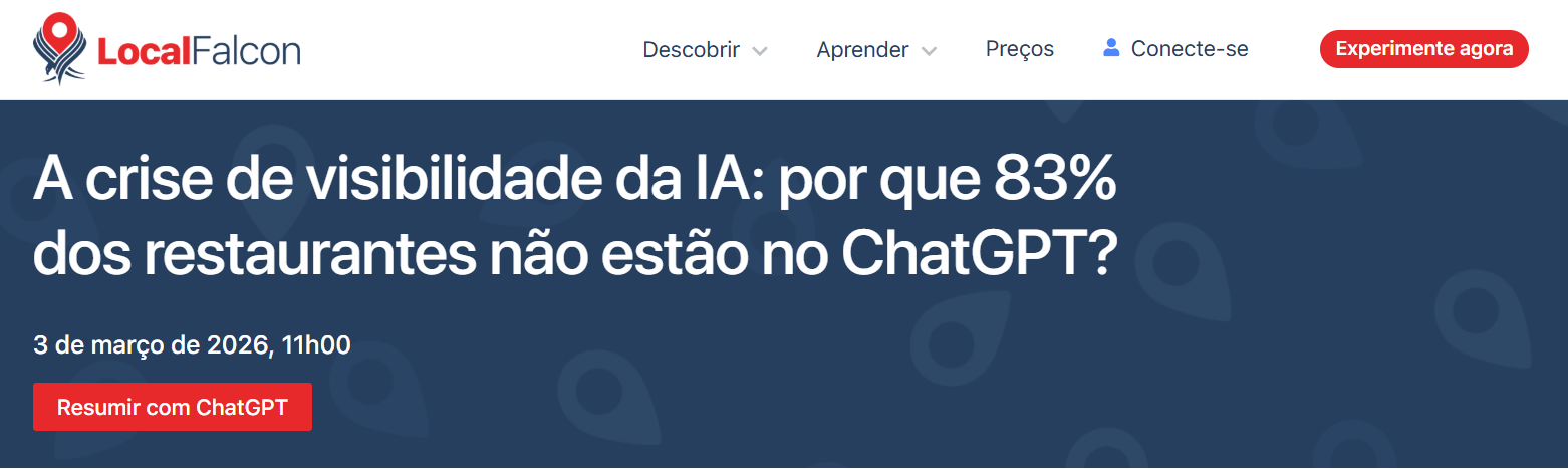 LocalFalcon — 83% dos restaurantes não estão no ChatGPT
