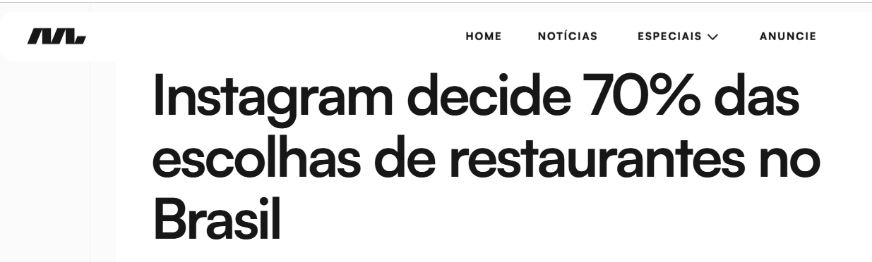 Instagram decide 70% das escolhas de restaurantes no Brasil